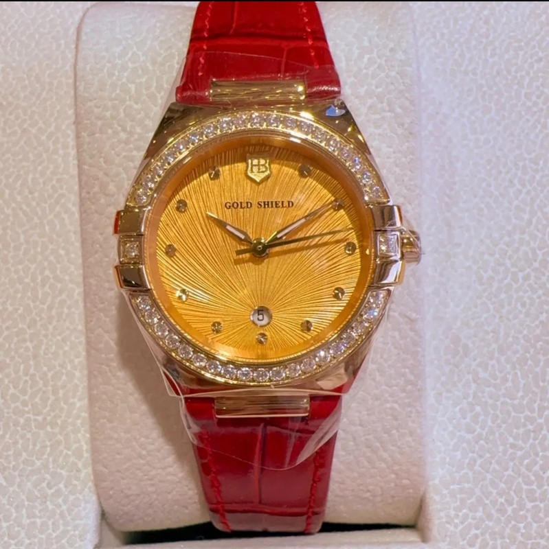 Inlaid Gold Watch, Pure Gold 999 Gold Shield Gold Watch, 0.1 Gram Quartz Movement Women's Watch Inlaid Gold Watch, Pure Gold 999 Gold Shield Gold Watch, 0.1 Gram Quartz Movement Women's Watch