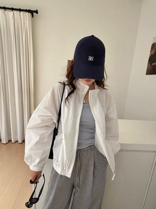 Korean Dongdaemun Women's Clothing 2026 Spring/Summer High-Quality Stand-Up Collar Zipper Thin Sun-Protective Long-Sleeve Jacket Slimming ins