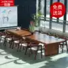 Solid wood conference table Long table Negotiation table and chair combination Simple modern long reception desk Office desk Training table