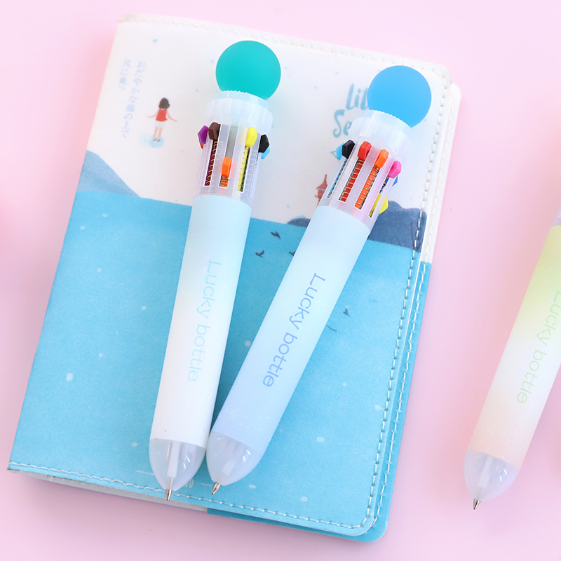 6 in 1 Color Ball Point Pen Multi-color Ballpoint Pens Office Stationery OU