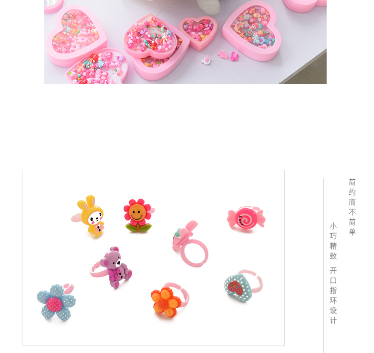 Qing cho trẻ em nhẫn đỏ thiết lập đồ trang trí ngón tay sáng tạo vòng cổ cô gái nhỏ thời trang Hàn Quốc nhẫn đôi