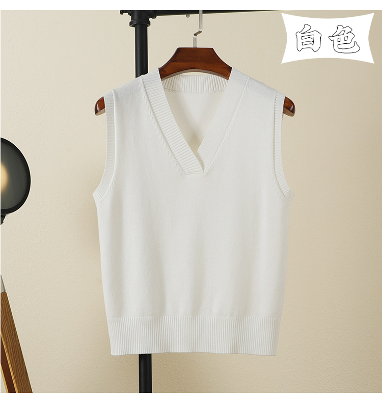 2018 phiên bản Hàn Quốc mới của áo len không tay đan ngắn vest nữ mùa xuân và mùa thu sang trọng mùa thu và áo len áo kiểu nữ đẹp 2021