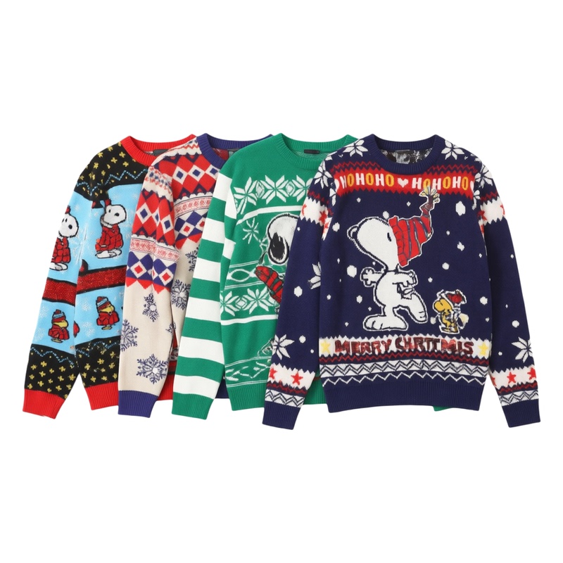 Real Shot of Autumn and Winter Women's Clothing, Christmas Trendy Round-Neck Couple Outfits, Lazy Style Sweaters, Winter Clothing, Super Popular Loose Tops