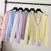 Áo khoác lụa mùa hè mỏng phần ngắn điều hòa không khí áo sơ mi áo len nữ cardigan lỏng áo choàng dài tay