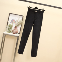 South Korea 2020 new spring elastic tight fit women pants high waist display slim fit slim fit pants outside wearing black underpants