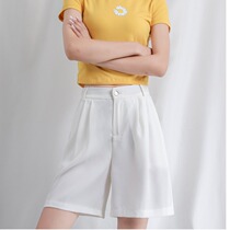 South Korea 2021 new summer suits shorts women loose large sizes outside wearing high waist 50% straight cylinder casual pants