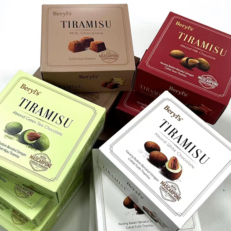 Malaysian Imported Snacks Beryl's Tiramisu Almond Matcha Chocolate Sandwich 65g