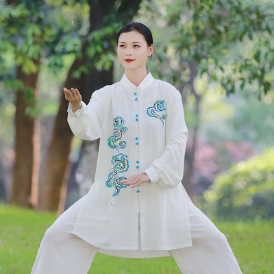 Tai chi clothing chinese kung fu uniforms Hand painted colorful cloud Tai Chi Clothing dress for women new style of elegant elastic cotton Tai Chi Clothingquan performance training clothing spring and autumn men Chinese style