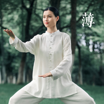 Tai chi clothing chinese kung fu uniforms Women new style elegant Tai Chi Clothingquan training clothes summer thin short sleeve men Chinese cotton hemp