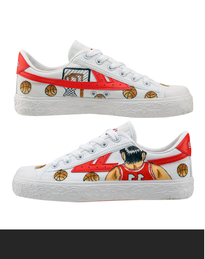 Kéo trở lại chung slam dunk master tân trang giày graffiti vẽ tay vải Rukawa Maple DIY tùy chỉnh đôi giày nam và nữ - Plimsolls giày converse nữ cổ thấp
