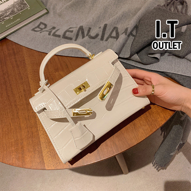 Hong Kong leather fonck 2022 new high-quality texture niche is popular this year with crossbody Kelly bag for women - Taobao