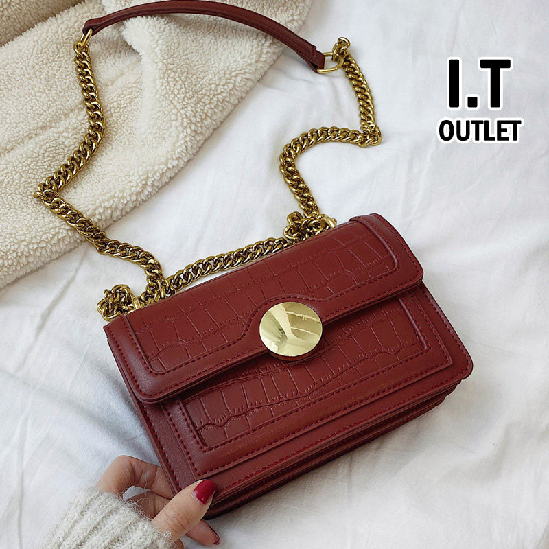 Hong Kong leather fonck2021 new fashion brand French niche senior texture crossbody chain bag women autumn and winter