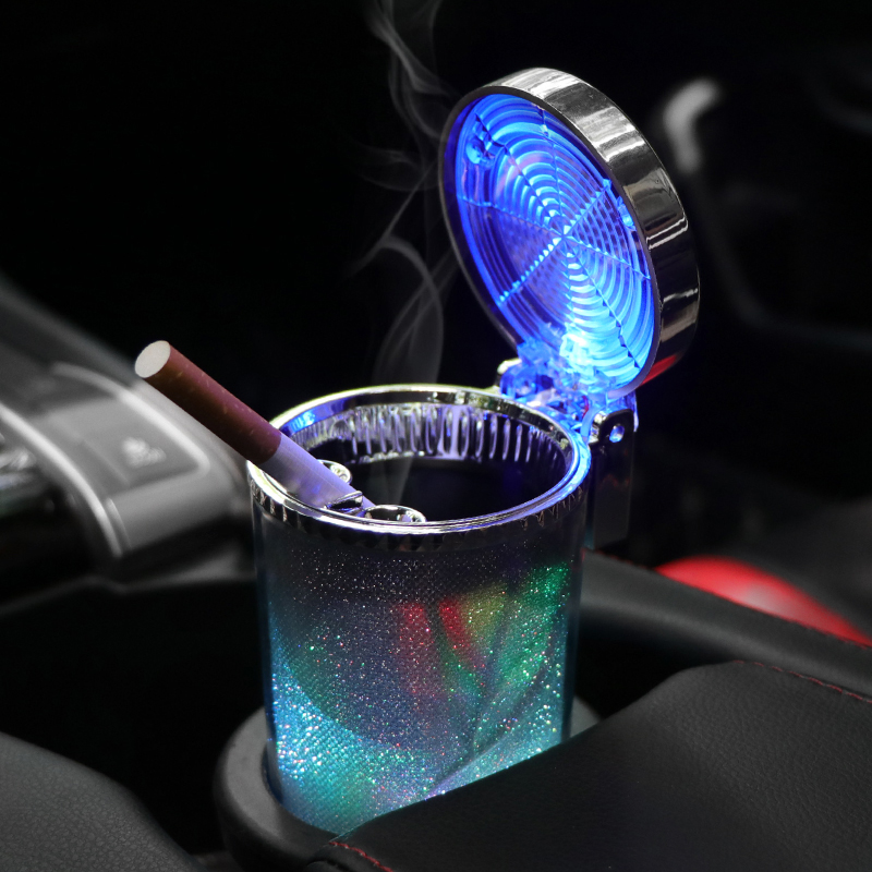 Car ashtray car put water cup seat luminous colorful hanging ashtray creative multi-functional car smoke cylinder