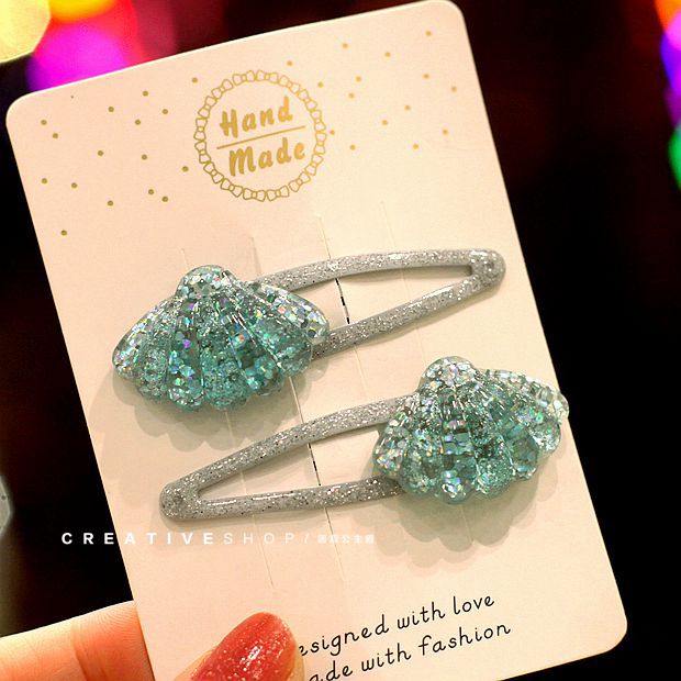 Hàn Quốc nhập khẩu sao biển vỏ cô gái BB clip trẻ em bangs gãy tóc kẹp bé tiara kẹp tóc công chúa - Phụ kiện tóc kẹp nơ