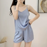 Шелковая однотонная пижама, цветной сексуальный комплект, летний костюм, коллекция 2022, изысканный стиль, эффект подтяжки