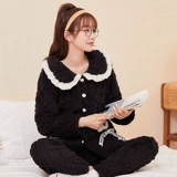 Утепленная пижама, фланелевый коралловый бархатный удерживающий тепло комплект, домашняя одежда, коллекция 2022