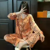 Осенняя шелковая сексуальная пижама, демисезонный зеленый лонгслив, комплект, коллекция 2022