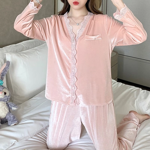 Бархатная зимняя пижама, демисезонный сексуальный лонгслив, комплект, коллекция 2022