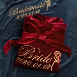 Демисезонный бархатный банный халат для невесты, красная пижама, делается под заказ, для подружки невесты