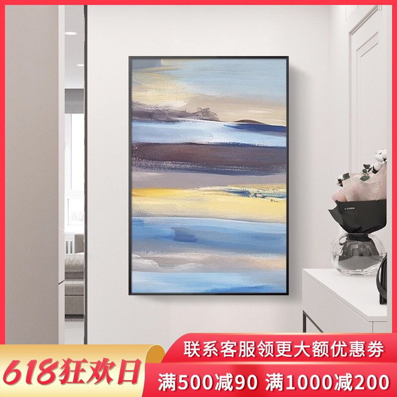 Northern Europe porch decorative painting vertical version of modern simple oil painting creativity abstract corridor wall painting living room hanging murals