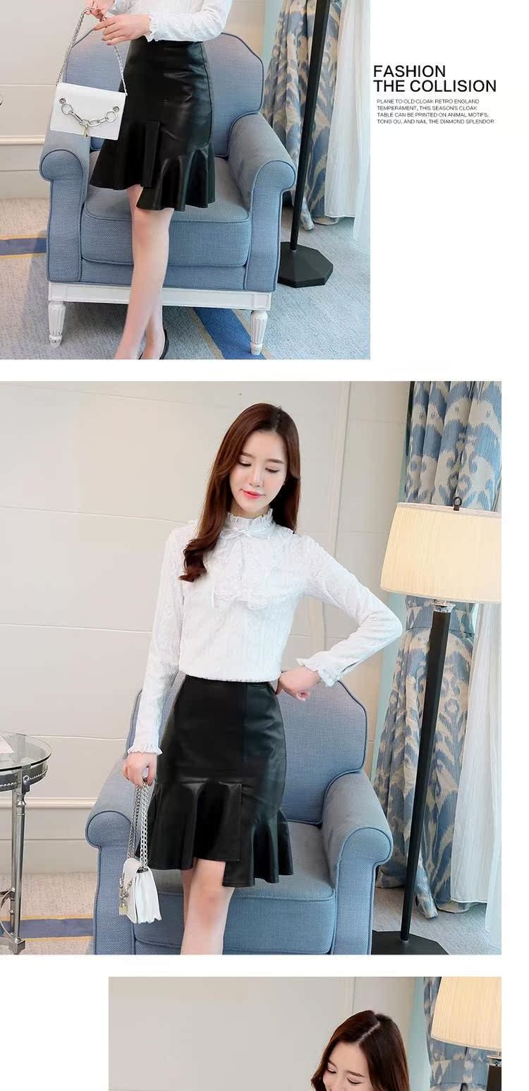 Mùa thu 2018 phiên bản Hàn Quốc mới của những chiếc áo sơ mi voan siêu rộng cỡ lớn nữ tính thời trang áo ren đáy áo sơ mi xanh dương