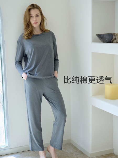 【新品】Nest Designs女士上衣长袖长裤居家T恤家居服睡衣套装冬 — 3
