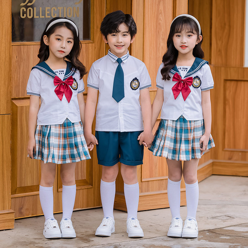 Kindergarten Garden clothes Summer clothing Primary school uniforms Summer college Wind children class uniforms 61 Graduation performance