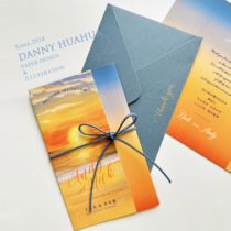 Dannys original hand-painted invitations atmospheric invitations invitations invitations customized seaside sunset naked Castle