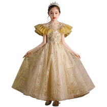 Girls dress high-end piano performance dress hosts high-end performance dress spring princess dress catwalk dress light luxury dress