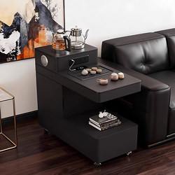 Solid Wood Movable Coffee Table with Automatic Water-Filling Kettle, Integrated Tea Table Side Cabinet, 2026 Hot-Selling Sofa Side Cabinet