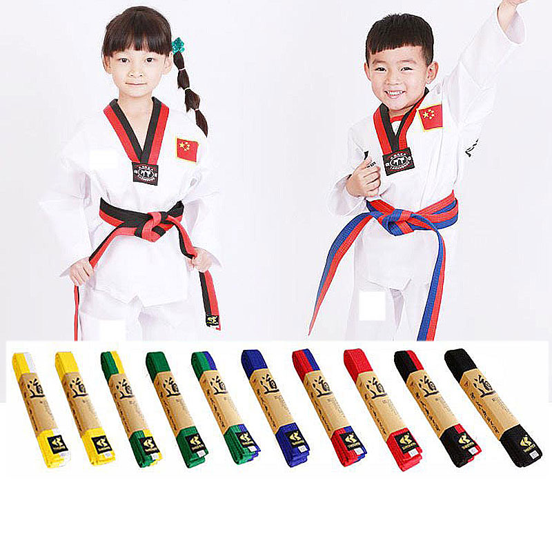 Taekwondo belt black belt children adult level belt exam ribbon red white yellow green blue black taekwondo belt