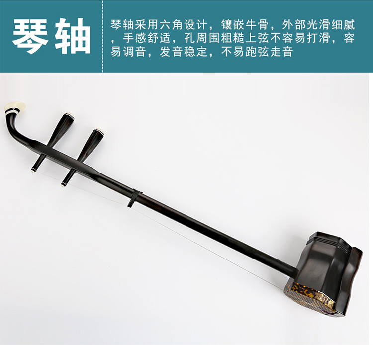 Erhu nhạc cụ gỗ mun đánh bóng chơi chấm điểm đàn em người lớn chuyên nghiệp đàn nhị nhạc cụ quốc gia - Nhạc cụ dân tộc tấu sáo