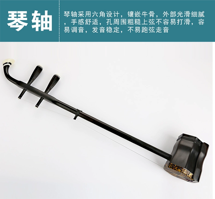 Erhu nhạc cụ gỗ mun đánh bóng chơi chấm điểm đàn em người lớn chuyên nghiệp đàn nhị nhạc cụ quốc gia - Nhạc cụ dân tộc