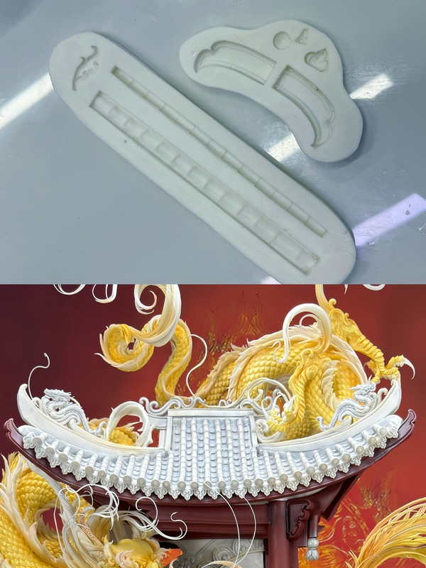 Traditional Chinese-Style Fondant Molds for Dough Sculptures: Pavilions, Palace Lanterns, Rooftops, Ancient Architecture, Decorative Molds