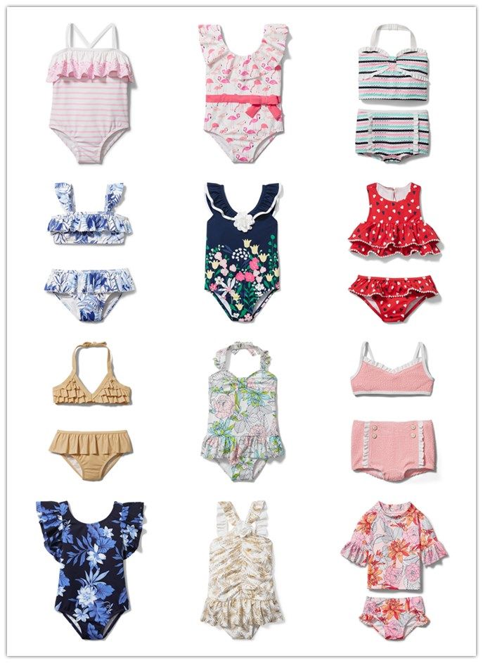 Ten years store three crown Ja*nie and Jack new girls swimsuit with split sunscreen bikini SPF50