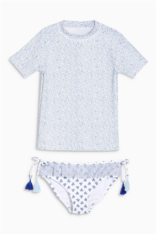 n * ext Xác thực điểm m m tay áo ngắn chia áo tắm bikini chống nắng UPF50 bikini trẻ em