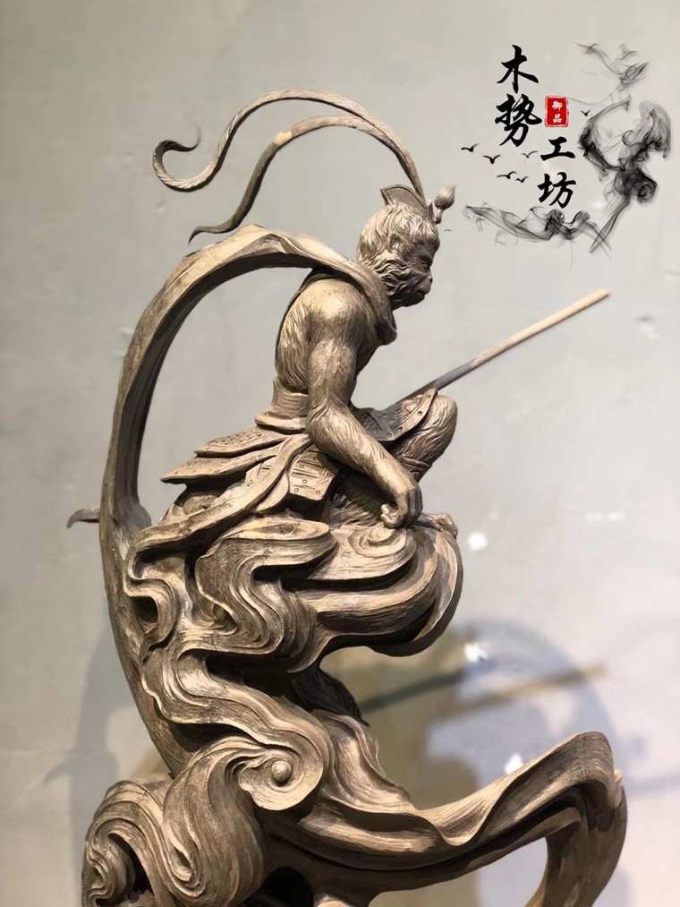 Root carving wood carving company Feng Shui Zhaocai ornaments gift craft gift decoration Ebony Qian Sheng Sun Wukong