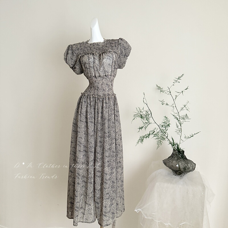 Deng Xiaoma Studio Summer 2026 New Low-Saturation Poetry-Style High-End Pleated Dress for Women with a Sense of Design Long Dress