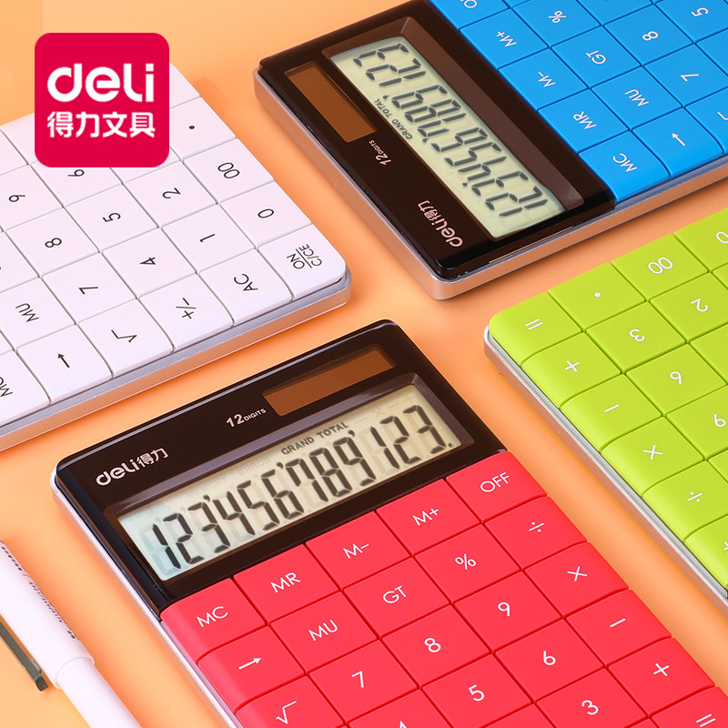 Able Calculator Color Finance Office Computer Ultra Slim Students Use Solar Double Power Multifunction Stationery Night Excerpation Function Humanoid Dream-Taobao