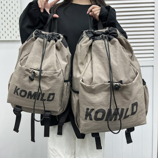 户外运动轻便抽绳双肩包男女款束口包登山包大学生上课包补课包女