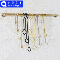 Clothing store S adhesive hook Korean version of long S-shaped adhesive hook Black Yellow titanium stainless steel jeans S hook round flat S hook