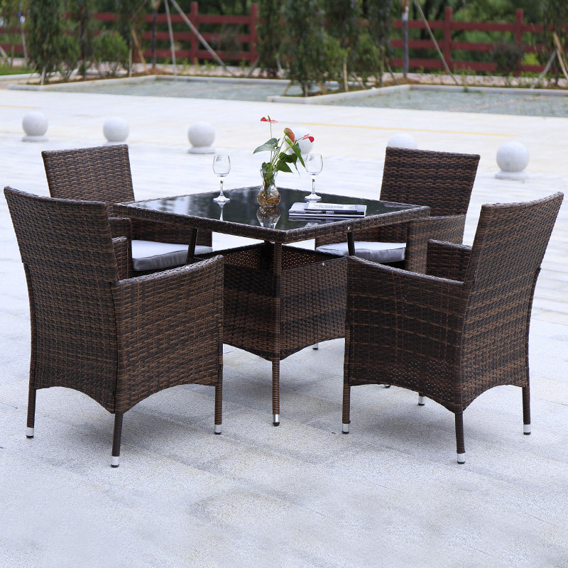 Outdoor tables and chairs leisure rattan chair three-piece set outdoor yard open-air garden courtyard balcony small tea table weaving rattan tables and chairs