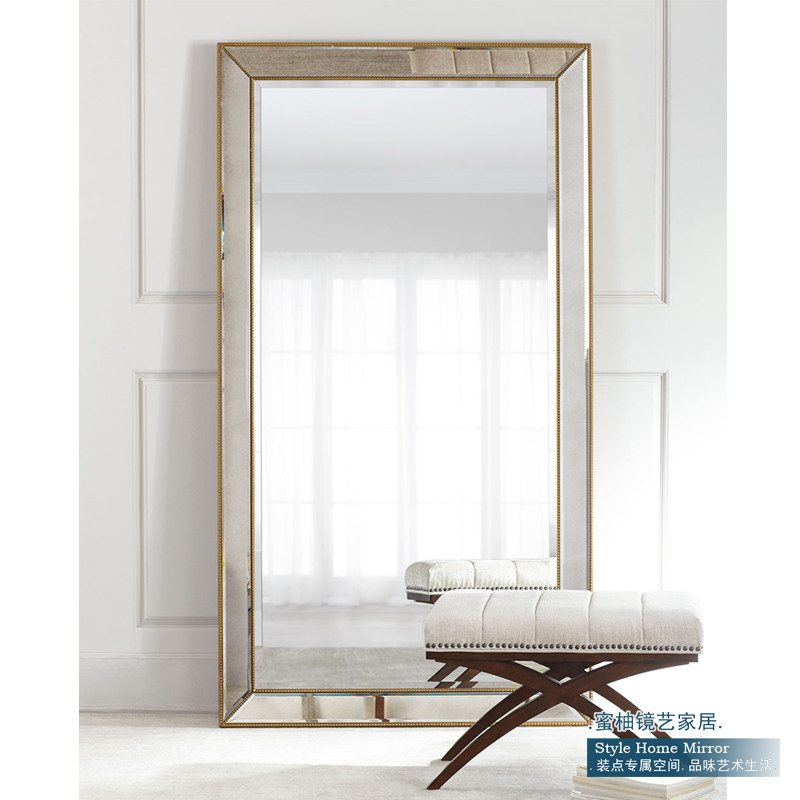 1.8 meters American high-end clothing store fitting mirror wedding dress shop floor mirror bathroom mirror mirror studio full-length mirror customization