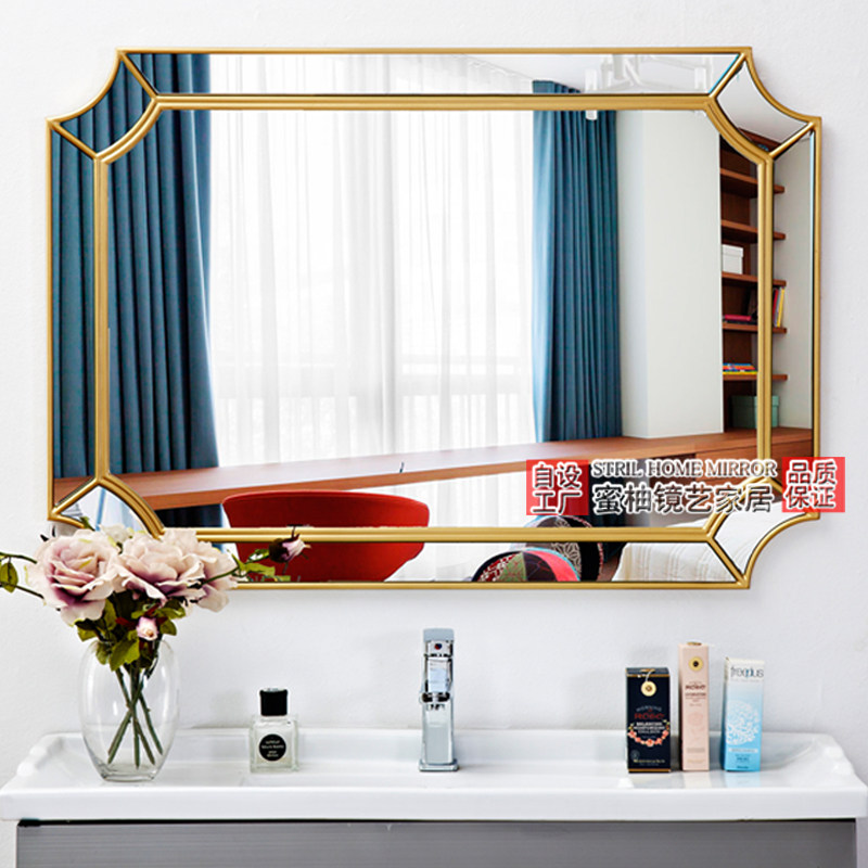 Bathroom toilet decorative mirror living room HD slimming makeup mirror simple American style porch decoration bathroom mirror