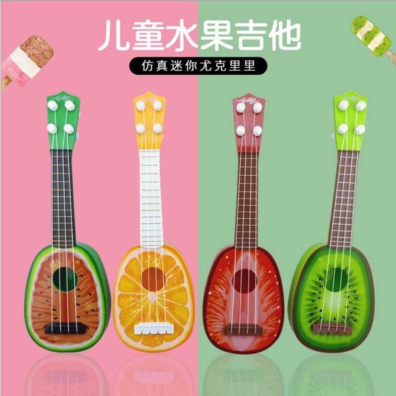 Children's fruit guitar toy can play simulation mini euk musical instrument kindergarten male and female baby gift