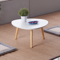 Balcony small table bedroom small creative round European coffee table Short foot triangle small wooden table round a few simple corner