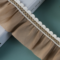 Curtain lace French romantic embroidery gold thread standing edge side stitching lace fungus edge light luxury bedroom living room M-541