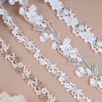 Curtain lace white water-soluble home textile decorative edge skirt clothing accessories embroidery French standing edge side patchwork M-591