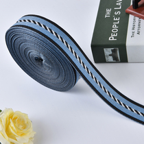 Curtain jacquard width 3cm tablecloth stitching pillow simple sofa side bedding room blue modern simple 3R62