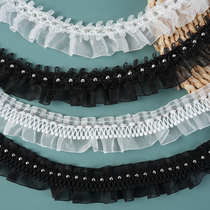 Curtain lace French romantic embroidery gold thread standing edge side stitching side gauze high-end light luxury lace living room M-528